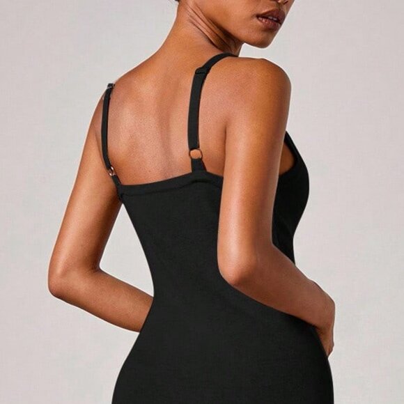 Black Elegant Women's Knit Sweater Lace detailed Dress & Cardigan Set - Picture 11 of 14